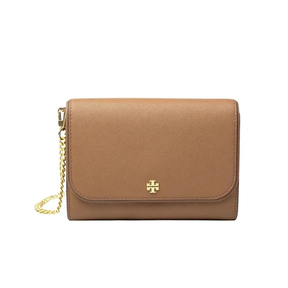 NWT B10-013 Tory Burch Emerson Chain Wallet 136093 Moose